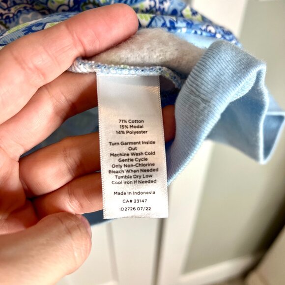 Talbots Blouson Sleeve Perky Paisley Periwinkle Blue Modal Sweatshirt Size 1X - Picture 5 of 6